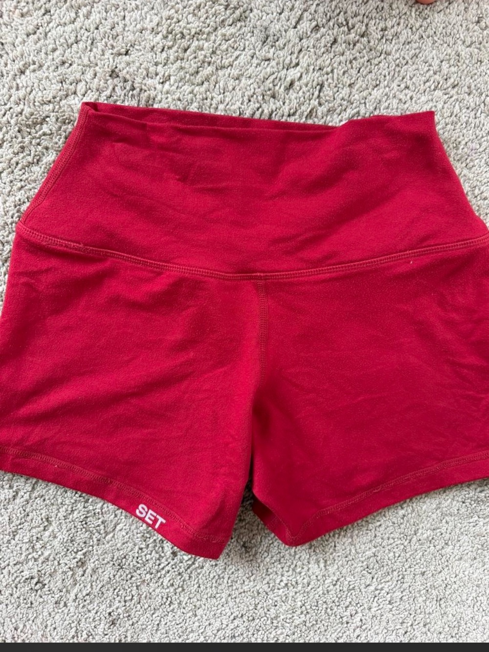 SET Active High-Waist Red Women’s Workout Shorts